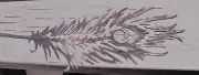 Peacock Feather - Metal Wall Art - Unfinished Steel 14" x 4 1/2"