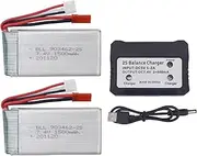 2PCS 7.4V 1500mAh Lithium Battery with 2in1 Balance Charger for Wtoys V913 Q212G V912 V262 L959 L979 RC Helicopter Lithium Battery Spare Parts