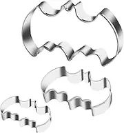 KSPOWWIN 3 Pieces Cookie Cutters Set Stainless Steel Mold Bat Shape Halloween Cookie Cutter