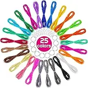 Lanyard String, Cridoz 30 Colors Gimp String Plastic Lacing Cord with 20pcs Snap Clip Hooks and Keyrings for Crafts, Bracelet, Lanyards and Jewelry Making