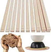 20 Pcs Pottery Teaching Rolling Mud Stick Guide Clay Rolling Pin Guides Wood Rolling Pin Set Wooden Slab Roller Guides for Clay Clay Tools for Manual Self Made Clay Gift Decoration (Style 2)