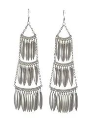 3 Row Teardrop Earrings--MAJ-KEM373