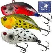 3 pcs Lipless Crankbait for Bass Fishing, Mini Sinking Crank Bait with Vibran...