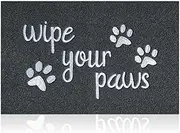 JJUUYOU Welcome Mat for Front Door Wipe Your Paws Doormat Rubber Non Slip Backing Funny Doormats Indoor Outdoor Door Mats Absorb Moisture Resist Dirt Mats for Entryway Front Door Porch,Black