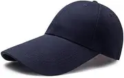 [Yizhichu19900502] Men Women Plain Adjustable Baseball Cap Super Extra Long Bill Hat Strapback