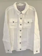 NWT Sundance Catalog White “Meryl Linen Jacket” size XXL $148