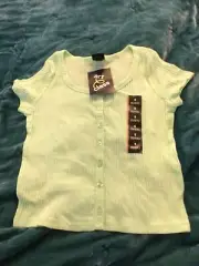 Art Class Girl’s Shirt Button Down Short Sleeve sz S 6/6X NWT Green