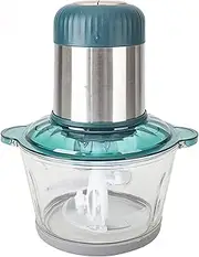 2L Electric Meat Grinder,Food Processor,Stainless Steel Cooking Machine,Double Layer 4 Blades,Thick Glass Bowl,Suitable for Vegetables,Fruits,Meat and Nuts,Glass-A