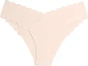 [Generic] Lingerie Womens Wavy Edge V Shaped Waist Without Marks Ice Thong Underwear for Women Waist Cotton Crotch Days of The Underwear Women Meh Mo Day