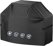 Grill Cover, 170*61*117cm Heavy Duty BBQ Gas Grill Cover for Outdoor Grill, Waterproof, Weather Resistant, Anti-UV, Rip-Proof, Fade Resistant Barbecue Cover with Hook-and-Loop Straps for Most Grills