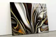 Gold Silver Fractal UV Direct Aluminum Print Australian Made Quality