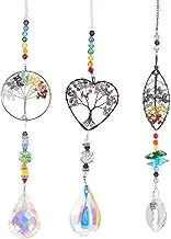 uxcell Crystal Sun Catchers, 1 Set Hanging Tree of Life Prisms Drop Pendant for Indoor/Outdoor Window Car Garden Wedding Birthday Party Decor Women,Colorful