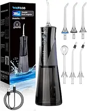Water Flosser for Teeth - 5 Modes, 6 Floss Tips, Portable 300 ml Large Tank, Electric Water Flosser Cleaner, IPX7 Waterproof, Dental Cleaning Device for Home and Travel