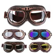 Vintage Motorcycle Goggles Leather ATV Racing Dirt Bike Motocross Racing Glasses