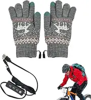 [Générique] USB Heated Gloves, Heated Gloves for Touch Screen, Full Winter Touch Screen Portable USB - USB Hand Warmer Gloves for Typing, Heated Work Gloves for Women e