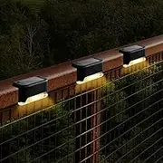 Advwin Solar Deck Lights, 16 Pack Solar Step Lights Waterproof Outdoor Solar Powered Stair Lights, LED LED Fence Lights for Stairs Step Fence Yard Pathway, Warm Light