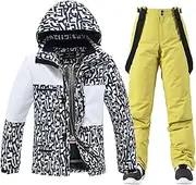 [Raylans] Skis for Women SkiSuit Windproof Waterproof Snowboard Colorful Printed Ski Jacket and Pants Set