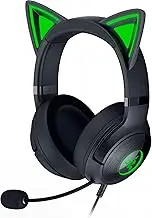Razer Kraken Kitty V2 USB Wired RGB Headset: Chroma Kitty Ears - Stream Reactive Lighting - HyperClear Cardioid Mic - Triforce 40 mm Drivers - 7.1 Surround Sound - Classic Black
