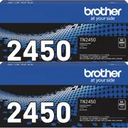 2X Brother Tn2450 Toner Ink Cartridge Printer High Yield Tn-2450