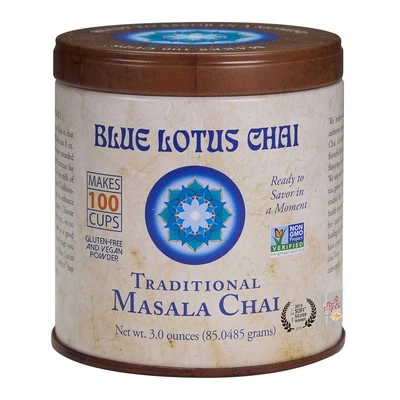 Blue Lotus Chai Tea - Traditional Masala - Makes 100 3 Ounce (Pack of 1)