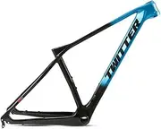 Carbon MTB Frame 27.5er 29er Mountain Bike Frame 15''/17''/19'' Disc Brake Hardtail Frame QR 135mm Internal Routing XC AM (Color : Blue, Size : 17'')