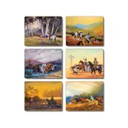 Cinnamon Placemats Cork Backed Set of 6 Man from Snowy River