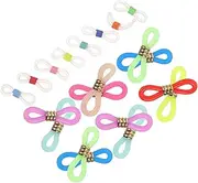 [FRCOLOR] 60Pcs Silicone Eyeglass Chain Ends Connectors Non Slip Glasses Chain Holder for DIY Accessories Multi Colored Designs for Stylish Eyewear Retainers
