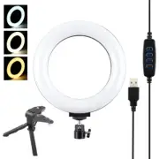 Dimmable 4.7" LED Ring Light Lamp Fill Light + Mini Tripod for Selfie Live Vlog