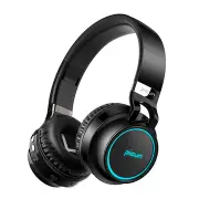 P60 Led Flashing Colorful bluetooth Headphone With Mic AUX TF Card Handsfree Call BLACK COLOR