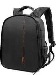 WSLCN Camera Backpack Waterproof Bag Compact Camera Cases for DSLR/SLR and Accessories (Black 3)