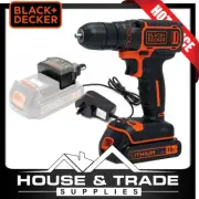 Black + Decker Driver Drill Cordless 18v 1.5Ah Li-Ion + Charger Battery BDCDC18