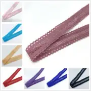 Elastic Grid Ribbon-Fold Over Spandex Band Sewing Lace Trim Garment Decor 5Yards
