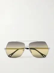 [Chloé] Chloé - Oversized Aviator-style Silver-tone Sunglasses - One size One size Silver