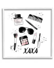 XOXO Glam Cosmetics Makeup Framed Giclee Wall Art by Alison Petrie