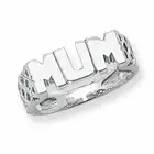 Mum Ring Sterling Silver 925 Hallmarked Size British Made K - V (Mothers Day)