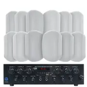 Weconic Bluetooth Amplifier + 12x6.5" Outdoor Wall Speakers