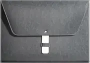 [HAMKVBPR] Leather File Bag Office Leather Document Bag Business Portable Briefcase Document File Folder(Gray)