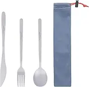 Boundless Voyage Titanium Cutlery Set Portable Camping Tableware Chopsticks Knife Fork Spoon Set for Home Travel (3 Pcs Set)