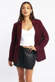 Red Blazer Long Sleeve - Size 16, Women's Jacket