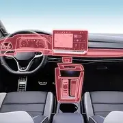 Kaecad Car Interior Film Dashboard Piano Board Shift Center Console Anti-Scratch Transparent TPU Protection Film Accessories，for Volkswagen Golf/GTI 2021-2024 (GPS Navigation Film)