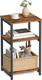 Vintage Brown Storage Shelf Side Table