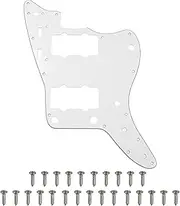 1Pcs Yootones 65 60s Vintage Pickguard Guitar Scratch Plate w/Screws Compatible with American/Mexican Made Vintage Style Jazzmaster Pickguard Replacement (3Ply White)
