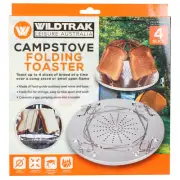 Wildtrak Silver 20cm Folding Stainless Steel 4-Slice Toaster Camping Cookware
