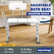 Shower Transfer Chair Seat Adjustable Bath Medical Aid Bench Stool Backrest