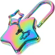 HOMSFOU Star Shaped Padlock Durable Lock with Key Chic Decorative Lock for Diaries Travel Use Unique Present Choice Design