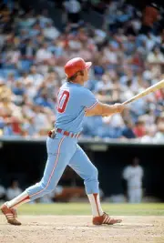 Third Baseman Ron Santo Chicago White Sox swings and watches the - 1974 Photo 1