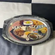 Nordic Ware Serv-A-Sizzle Aluminum Platter with Holder - NOS New Sealed