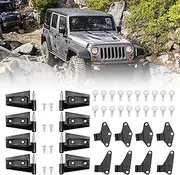 4 Door Hinge Assembly Kits Compatible with 2007-2018 Jeep Wrangler JK & JKU Unlimited Rubicon (4 Doors), Fits for Jeep Wrangler Door Hinge Black 16PCS with 36 Bolt