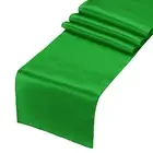 2 Pcs Green Satin Table Runner 12" x 108" Romantic Silk Table Runner