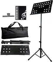 Adjustable Music Conductor Stand Folding Sheet Music Stand Lightweight Metal Music Holder Durable Tabletop For Guitar PianoMatte Black (Music Sheet Stand 1/pack, Black) (Big)